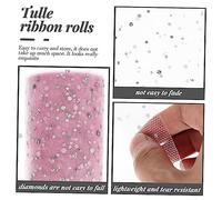 Veemoon Tulle Pailleté Rose Yards Ruban Tulle DIY pour Décoration Mariage Fête Anniversaire Tissu et Durable pour Jupe Tutu et Cadeau