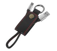 Veemoon Type c Câble Charge Rapide avec Porte-clés Cuir Synchronisation Données Pratique Cuir Souple Compatible Chargeur USB Portable