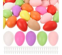 Veemoon Œufs en Plastique Vierges Multicolores 6 Cm pour Activités Manuelles Garçon et Filles, Lot de 100 Pièces D'œufs de Pâques à Décorer Diy, Légers et Solide pour Couleur Aléatoire