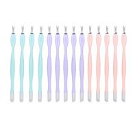 Veemoon Ustensile de Manucure 30pcs Poignée Ergonomique en Abs et Acier Inoxydable, Fourchette de Peau Morte pour Manucure et Pédicure, Petit Format Usage Quotidien Couleur Aléatoire