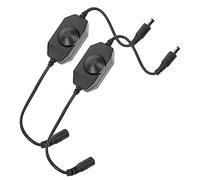 Veemoon Variateur Pour Bande Led Monochrome à Bouton Rotatif, Contrôle De Luminosité, 2 Pièces, Noir, Compatible Éclairage Intérieur Bureau Salon Chambre