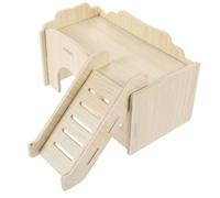 Veemoon Villa pour Hamster Maison pour Hamster Château en Bois Khaki Chaude et Sûre pour Chinchilla pour Jouer et Dormir pour Petits Rongeurs