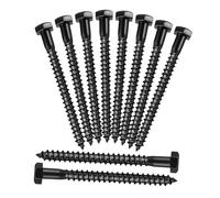 Veemoon Vis à Bois En Acier Au Carbone à Tête Hexagonale Et Carrée, 90 Mm M8, Fixations Robustes Pour Bois Et Métal, Lot De 10 Pièces, Utilisation Extérieure Et Bricolage