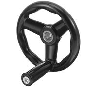 Veemoon Volant de Fraisage en Bakélite Noir 12x125 à Trois Rayons pour Machine-outil, Manivelle Rotative Résistante à L’usure, Roue à Main Industrielle pour Tours et Fraiseuses, Outils