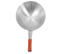 Veemoon Wok en Acier Inoxydable 30 Cm Poignée en Bois, Poêle à Sauter Résistante à L’usure, Compatible Cuisinière à Gaz et Plaque Électrique, Accessoire Cuisine Multifonction pour Maison