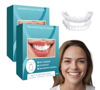 Veenora Lot de 2 facettes à clipser pour prothèses dentaires à clipser en haut et en bas pour prothèses dentaires réglables en haut et en bas, métamorphose instantanément le sourire pour les écarts