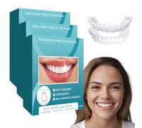 Veenora Lot de 3 prothèses dentaires à clipser en haut et en bas pour prothèses dentaires à clipser en haut et en bas - Makeover instantané du sourire pour les écarts/désalignements - Silicone de