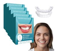 Veenora Lot de 5 facettes à clipser pour prothèses dentaires à clipser en haut et en bas pour prothèses dentaires réglables en haut et en bas, métamorphose instantanément le sourire pour les écarts