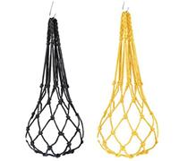 Veesper 2pcs Hen Feeder Cabbage, légumes Suspendus et brochettes de Fruits, Sac à Cordes de légumes Pouet pour Poulet, Canard et Oiseaux (Noir et Jaune)
