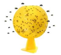 Veesper 3 '' Piège à Mouche de Fruits, pièges Collants Jaunes pour Plantes intérieures, capteur de moucheron avec Base et Ruban adhésif Double Face pour la Maison et la Serre