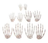 Veesper 5 Paires d'halloween Hands de squelettes en Plastique réaliste de Grande Taille, Plastic Ficme Hands Hands Bones Halloween Access