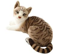 Veesper Animal en Peluche Chat réaliste 11, 8 Pouces, Jouet en Peluche Chaton Gris réaliste, poupée de Chat Douce pour Enfants Filles garçons Anniversaire, Noël et décoration de la Maison