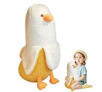Veesper Canard Banane Mignon Canard en Peluche 19, 69 Pouces Animaux en Peluche Doux Oreiller câlin Mignon pour Fille garçon Blanc.