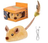 Veesper Jouets interactifs pour Chat, Souris LED pour Chat, Souris Rechargeable par USB avec Sons, capteur de Mouvement, réaliste, Jouet Mobile pour Chats d'intérieur, Tue l'ennui et Fait de l'ex