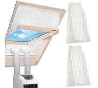Veesper Kit de fenêtre de climatiseur Portable 75 Pouces avec Joint Ventilation à Fermeture éclair étanche, Ruban Fixation du Vent et Panneau réglable pour l'installation la fenêtre, Petit