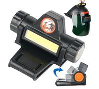Veesper Lampe de casque de soudage rotative, lampe poche USB étanche magnétique à double éclairage, LED à clipser légère pour casques soudage et casques pompier