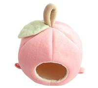 Veesper Lit pour Hamster et Petits Animaux en Polaire - Maison Mignonne en Forme de pêche - Chaud pour l'hiver - Cachette pour Cochon d'Inde - Nid de Rat - Lapins - Hérisson - Grotte Repos - Literie