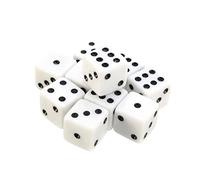 Veesper Mini Dice Blanc 100pcs 8 mm Dice Blanc avec des pipeaux Noirs Points à Six côtés décider des Cubes de Jeu de gibier