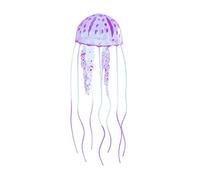 Veesper Ornements de méduses d'aquarium Méduse en Silicone Violet avec décoration d'herbe 'orchidée pour Aquarium, Paysage ' et décor de réservoir Aquatique