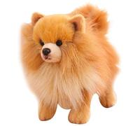 Veesper Peluche de Poméranie Mignonne en Forme de Chien en Peluche 25, 4 x 22, 9 cm, remplie Coton, Jouet réaliste pour Filles, décoration Chambre d'enfant, Collection, Style 1