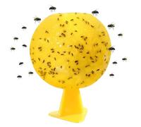 Veesper Piège à Mouches des Fruits de 3 Pouces, pièges Collants Jaunes pour Plantes d'intérieur, Attrape-moustiques avec Base et Ruban adhésif Double Face pour la Maison et la Serre