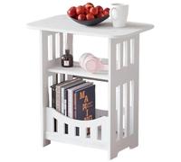 Veesper Table d'appoint en Bois à 3 Niveaux, Table d'appoint rectangulaire 12, 6 x 8, 7 x 15, 8 Pouces, de Nuit Minimaliste Moderne pour Chevet, Salon et Rangement de Salle Bain