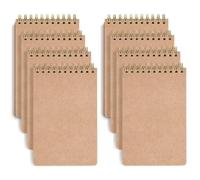 VEESUN Cahier à Spirale A6 Pointillé: Lot de 8 Carnet de Notes avec Couverture Kraft Cahier Note 80 Feuilles 160 Pages Cahier de Dessin Papier Épais 80g Bloc Note Idéal pour Écriture École et Bureau