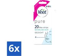 Veet - Bandes à épiler - Visage - Hypoallergénique Minima - 20 bandes - Pack avantage - 6 pièces