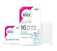 VEET - Bandes de Cire Froide Hypoallergéniques, Douceur et Confort pour Aisselles Sensibles (16 Bandes) - Le lot de 3