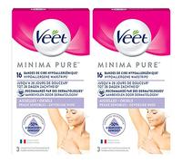 VEET PURE - 16 Bandes de cire froide Aisselles - Peaux Sensibles - Recommandés par les Dermatologues - Epilation Longue Durée