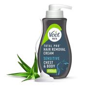 Veet Crème d'épilation pour homme, 400 ml, peau sensible, crème d'épilation pour homme, épilation de poitrine et de corps, hydrate, sans coupures, épilation, peau lisse
