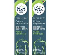 VEET Crème Dépilatoire Homme - Peaux Normales - 200 ml - Lot de 2