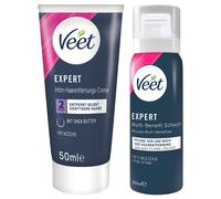 Veet - crème dépilatoire intime et mousse hydratante pour femmes (2×50 ml)