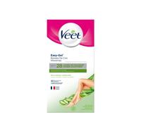 VEET EASY GEL - 40 Bandes de Cire Froide Corps & Jambes - Peaux Sèches - Sans Frotter - Epilation Longue Durée