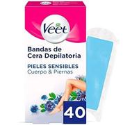 Veet Easy Gelwax Body Bands Depilatory Wax Skin Sensitive X40,