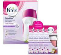 Veet - EasyWax Roll-On - Lot de 1 Appareil Roll-on - 4 recharges Bras & Jambes 50ml