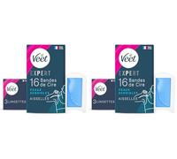 Veet EXPERT - 16 Bandes de Cire Froide Aisselles - Peaux Sensibles - Epilation Longue Durée (Lot de 2)