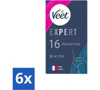 Veet Expert bandes de cire froide Bikini Sensitive 16 pièces - pack avantage - 6 pièces