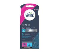 Veet Expert Bandes de Cire Froide Visage Peau Sensible Fini Parfait Épilation Longue Durée Lot de 12