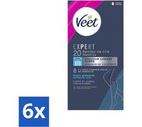Veet Expert - Bandes d'épilation - Corps & Jambes - Peau normale - 20 bandes - Pack avantage - 6 pièces