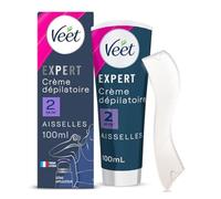 VEET EXPERT - Crème Dépilatoire Aisselles avec Dôme Applicateur - Agit en 2min - 100ml