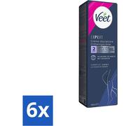 Veet Expert - Crème dépilatoire au beurre de karité - Corps & Jambes - Tous types de peaux - 100 ml - Pack avantage - 6 pièces
