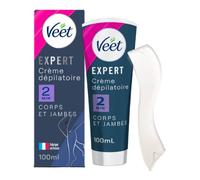 Veet Crème dépilatoire Poils tenaces Corps et jambes – Agit en 2 min – 100 ml