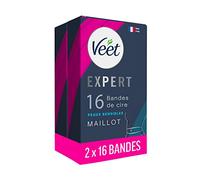 Veet Expert - Lot de 32 Bandes De Cire Froide - Maillot - Peaux Sensibles