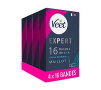 Veet Expert - Lot de 64 Bandes De Cire Froide - Maillot - Peaux Sensibles