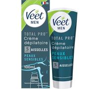 Veet Men - Crèmes Dépilatoires 100ml avec Dôme Applicateur - Peaux Sensibles, Lot de 1