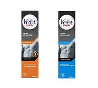 Veet Men - Lot de Crèmes Dépilatoires 200 ml Peaux Normales et Sensibles