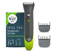 Veet Men Total ProTM* Tondeuse Intime Pour Homme - Rasoir électrique Multi-Usage pour Aine, Barbe et Corps - Chargeur USB - 100% étanche (IP67)