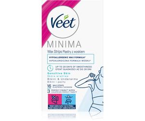 Veet Minima Hypoallergenic bandes de cire pour épilation du maillot 16 pcs