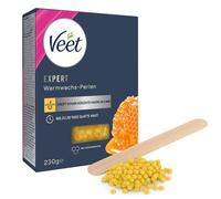 Veet Perles de Cire d'abeille - Perles de Cire d'abeille - pour appareils à Cire électrique ou Bain-Marie - 1 x 230 g - avec spatule en Bois